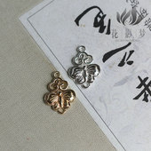 黄铜铸铜蝴蝶间饰耳环挂头 花影梦发簪发饰头饰DIY配件