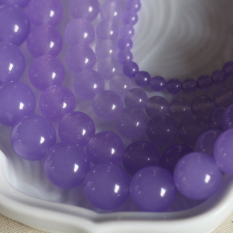 古风DIY饰品配件*发簪*发饰*散珠*4/6/8/10/12mm蓝紫玉髓项链璎珞