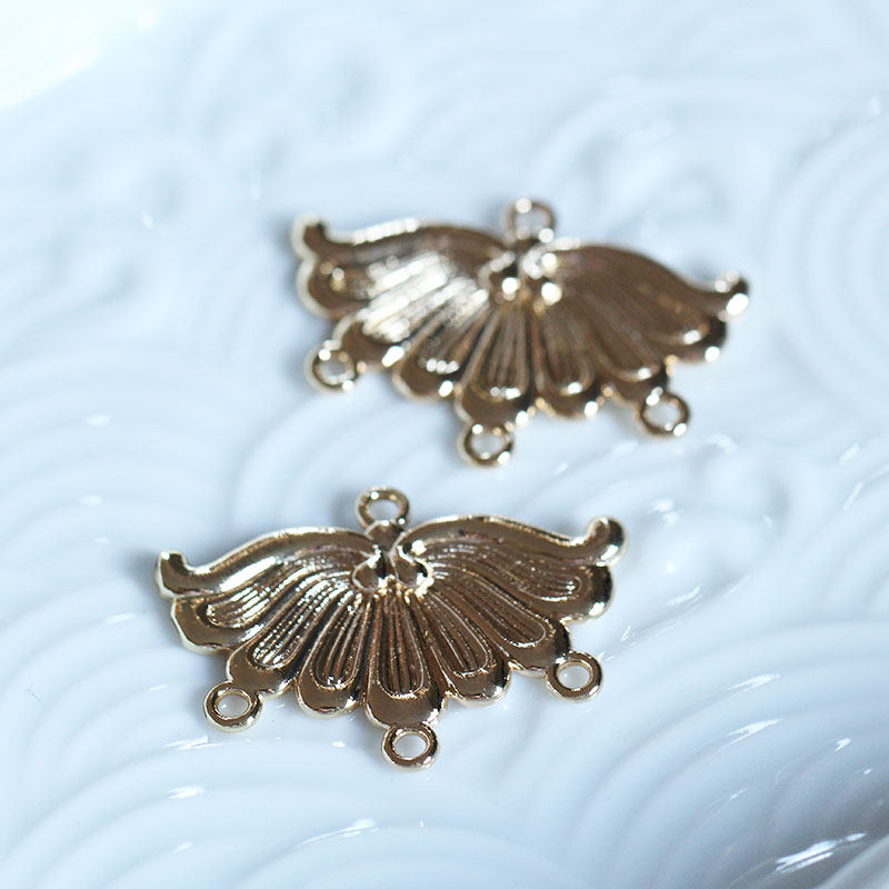 铸铜黄铜保色扇形花瓣流苏挂坠古风发簪材料配件花影梦汉服婚庆