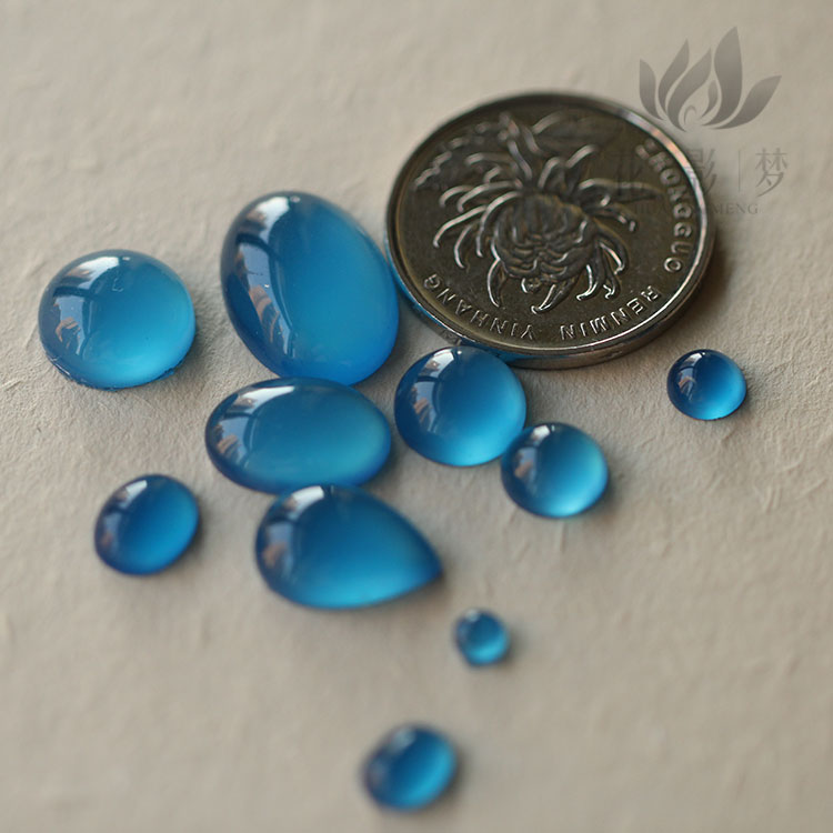 diy发簪头饰树脂蓝色戒面