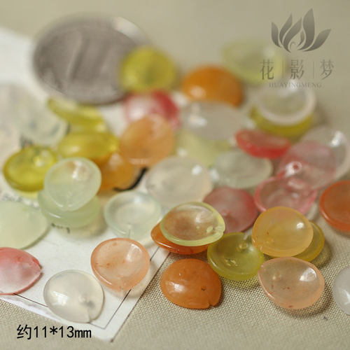 diy发簪头饰金丝玉花瓣白玛瑙