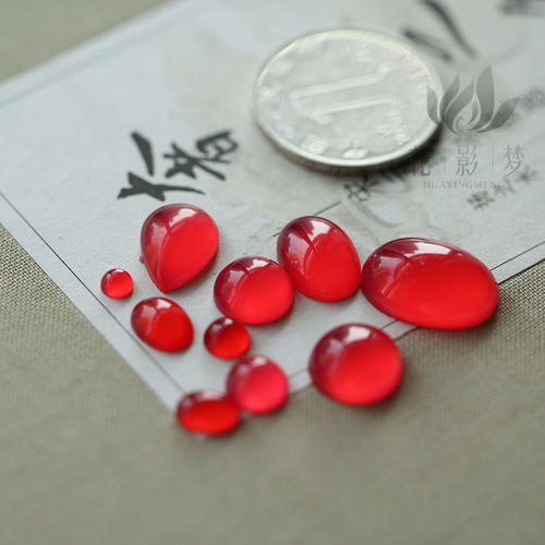 diy发簪头饰树脂红色戒面