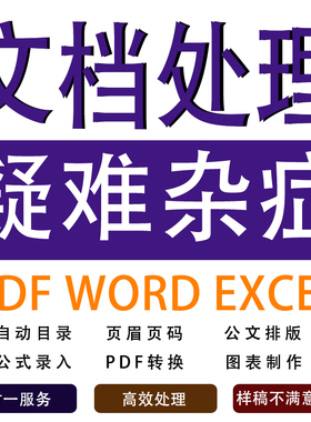 资料整理自动目录论文排版流程图制作页眉页脚图表录入PDF转word