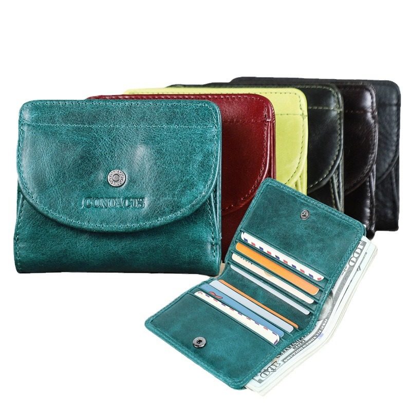 女士头层牛皮钱包卡包二合一高级感欧美潮流横短款真皮小巧零钱包,箱包皮具/热销女包/男包,钱包,淘宝优惠券,粉丝福利购,淘宝优惠卷