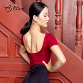 瑰意拉丁舞服装 女成人新款 大露背圆领练功上衣瑜伽国标舞衣SY085