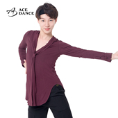 瑰意拉丁舞服装 上衣国标舞练功服性感大V领表演服SY136 男成人新款