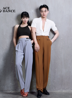 ACEdance瑰意男女同款拉丁舞秋冬口袋练功裤设计多扣国标裤DA184