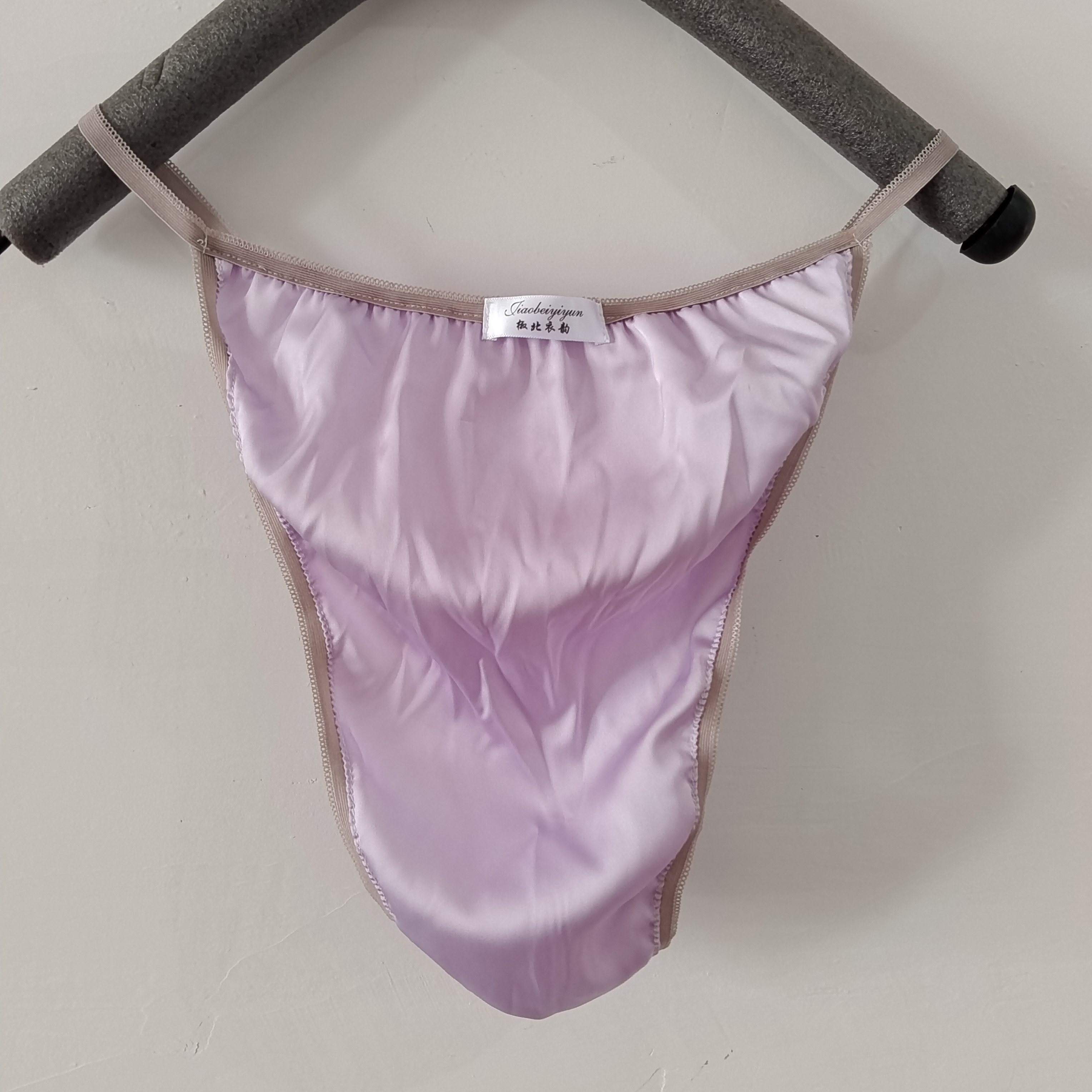 椒北衣韵原创复古印花仿丝透气女中腰蕾丝边性感无痕丁字内裤头