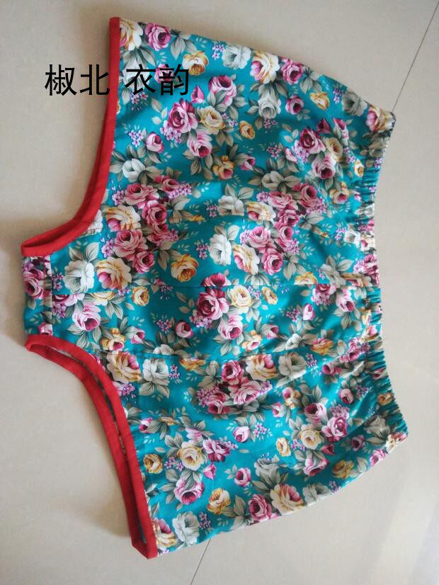 椒北衣韵原创新夏季男装大碎花复古闲松紧高腰三角平口女内裤子头