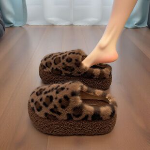 羊羔绒毛毛拖鞋女秋冬外穿2025新款厚底包头半拖外出冬天懒人s417