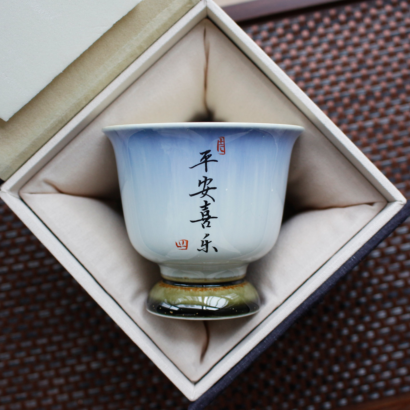 景德镇陶瓷功夫茶杯主人杯男女品茗杯高档茶具刻字杯子单杯压手杯