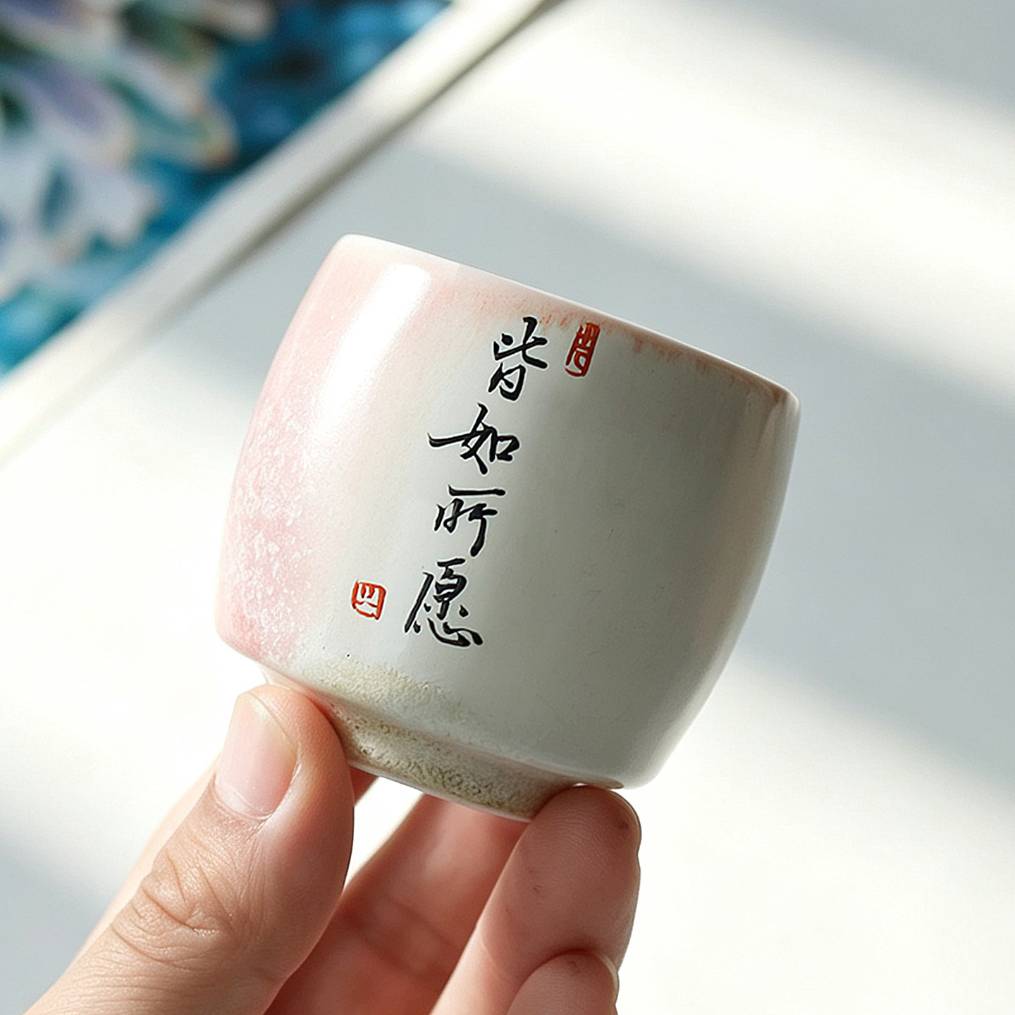 景德镇陶瓷杯茶杯主人杯品茗杯窑变釉高档个人专用杯私人订制刻字
