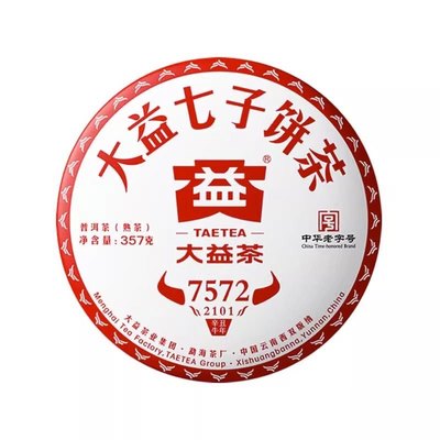 大益普洱茶2021年2101批7572标杆熟茶357g 经典再续茶叶勐海茶厂