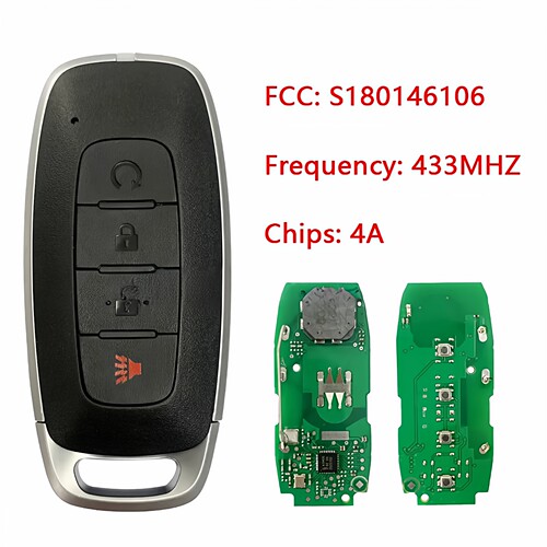 适用于尼桑23款 Ariya 4键智能卡钥匙FCC: S180146106 433MHZ 4A