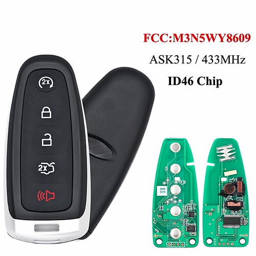 适用于福特5键汽车钥匙 M3N5WY8609 自带ID46 315/433频率 尖胚