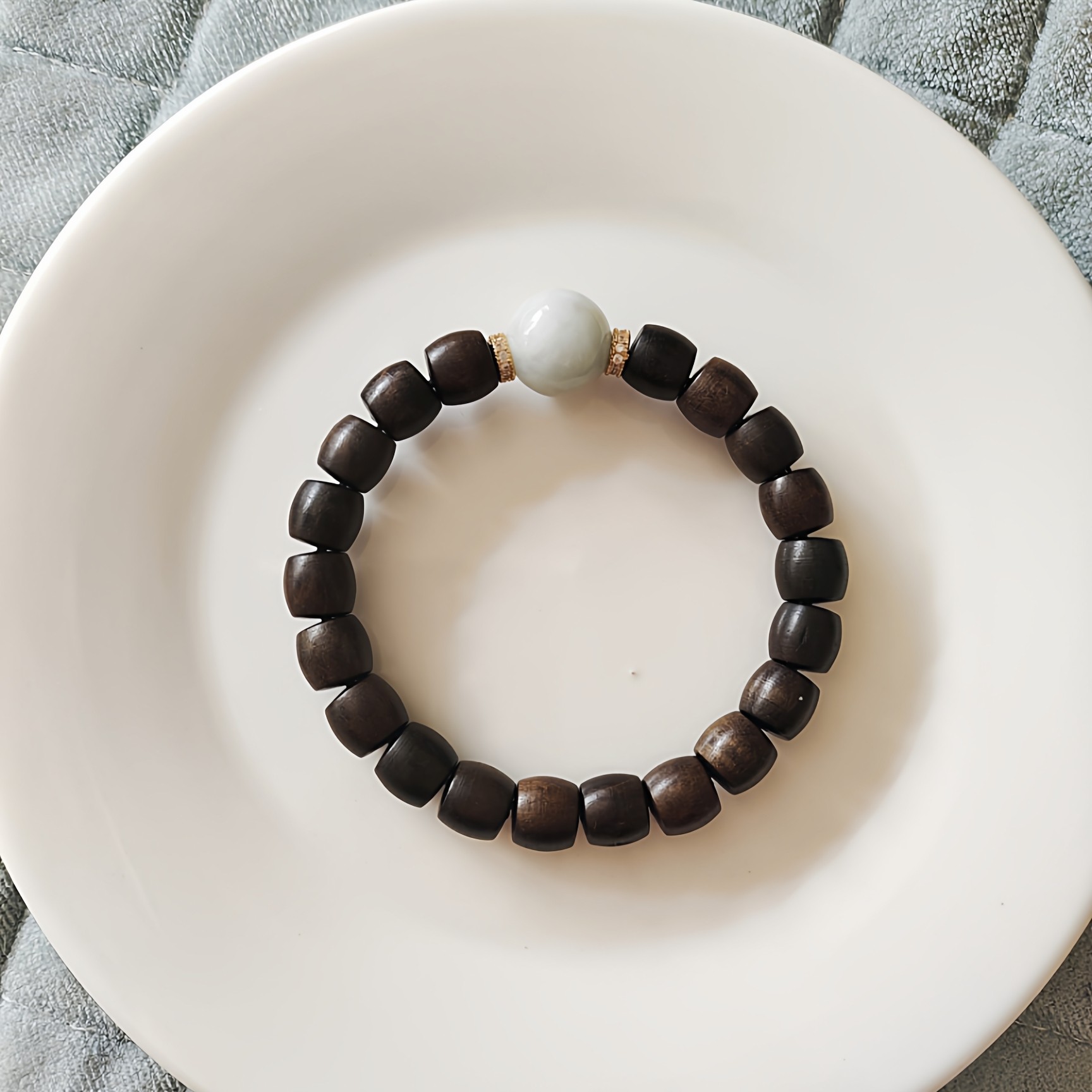 天然越南芽庄莺歌绿奇楠直切桶珠沉香木手串缅甸翡翠a货手链安神