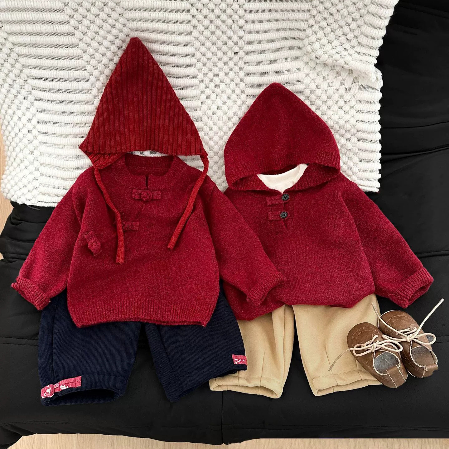儿童秋冬季新年中国风拜年服男女宝宝新中式红色盘扣连帽加厚毛衣,童装/婴儿装/亲子装,毛衣/针织衫,淘宝优惠券,粉丝福利购,淘宝优惠卷