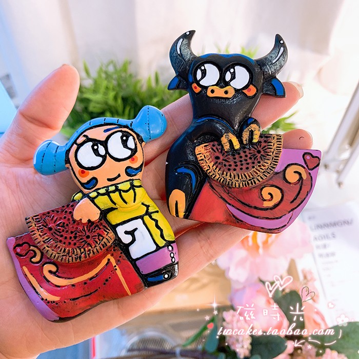 磁时光出口2020新款欧洲西班牙趣味可爱卡通斗牛士冰箱贴磁贴