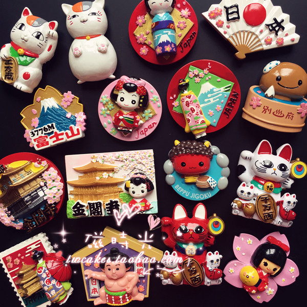 旅游纪念冰箱贴日本樱花扇子