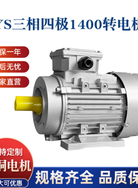 YE3/YS三相1400转四极电机0.37 1.5kw三相异步电动机三相220v电机