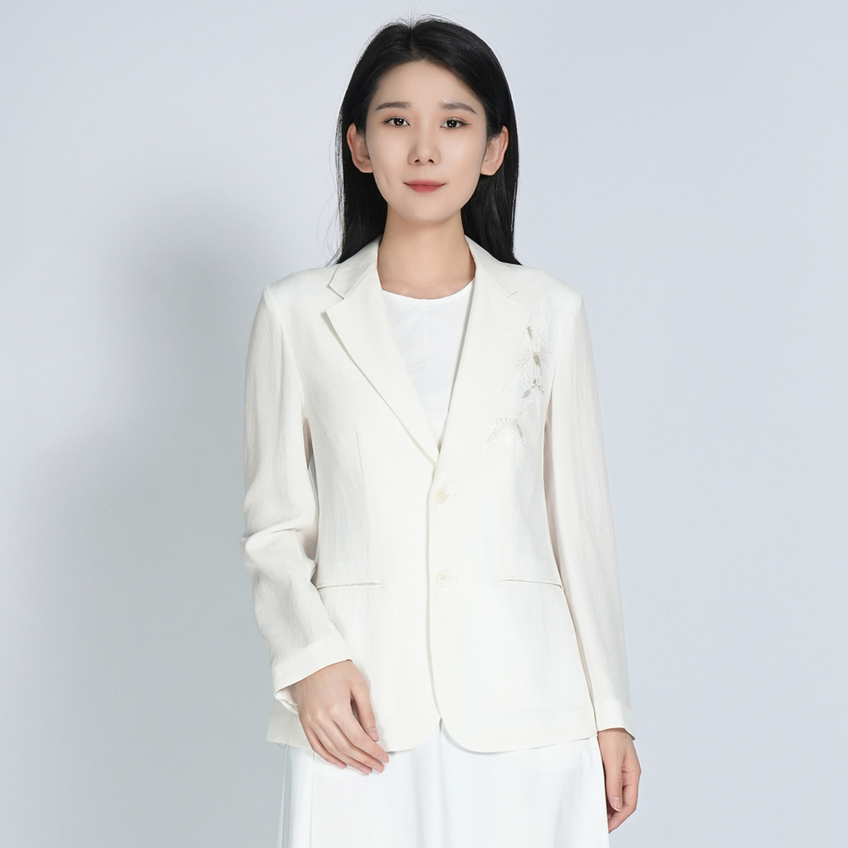 浒城古娘新款时尚气质百搭商务职业新中式国风西服外套女春季