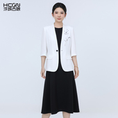 修身 中国风西服刺绣夏季 通勤气质时尚 显瘦三醋酸清凉舒适套裙