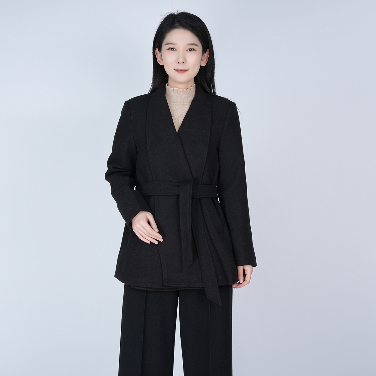 【白鸭绒】中国风保暖显瘦短款减龄时尚气质显瘦V领舒适羽绒外套