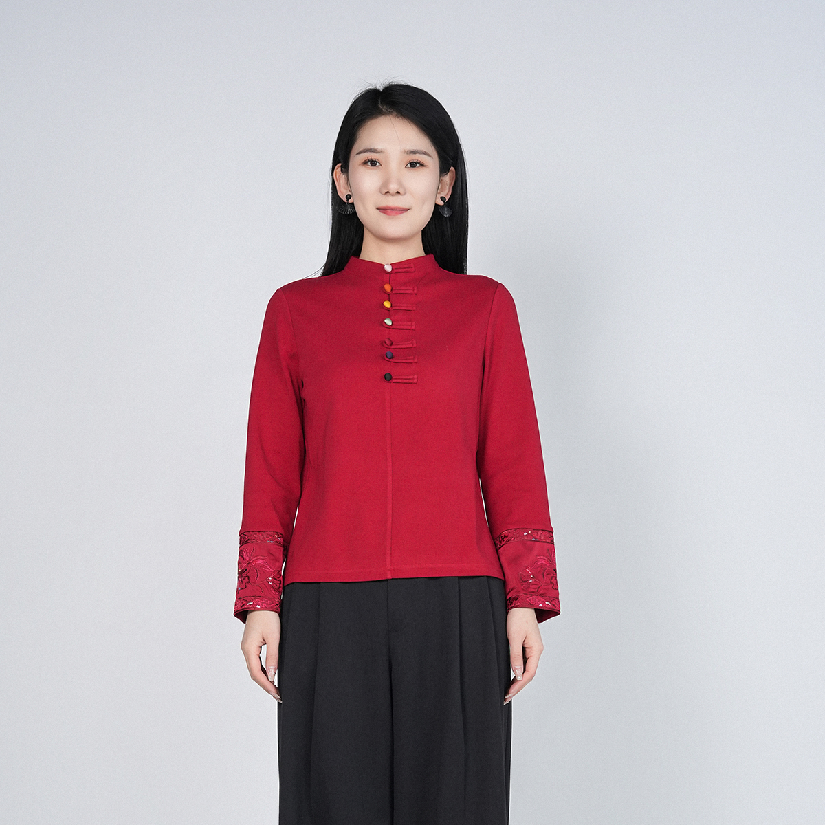 中国风棉质刺绣舒适百搭减龄上衣