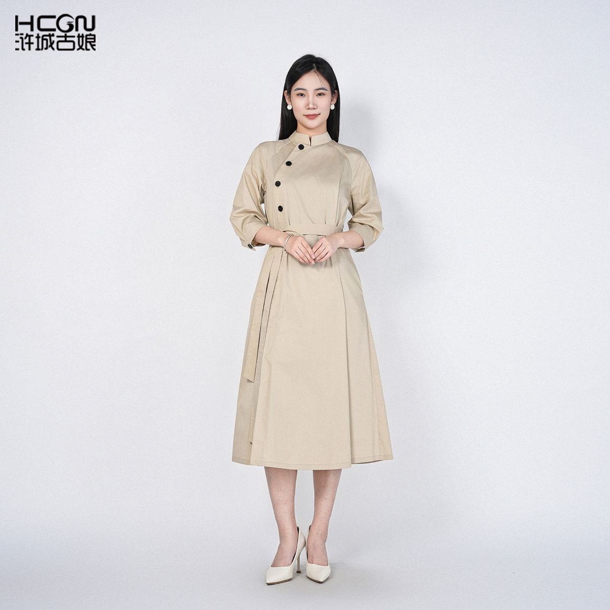 中国风棉弹力舒适简约复古连衣裙