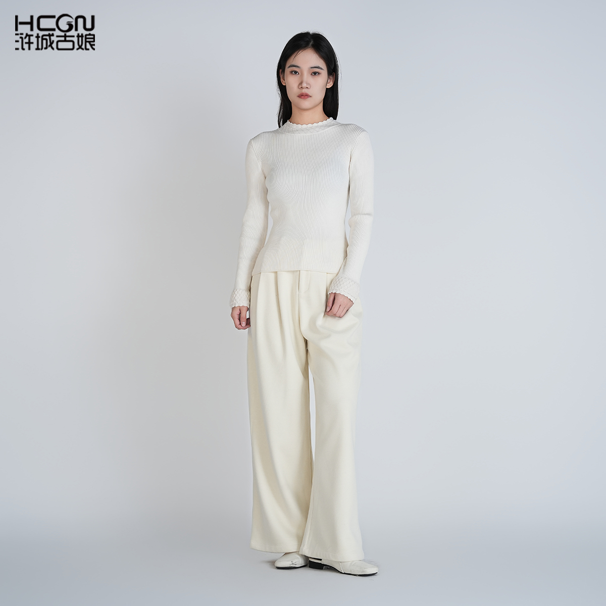 浒城古娘绵羊毛舒适百搭修身上衣