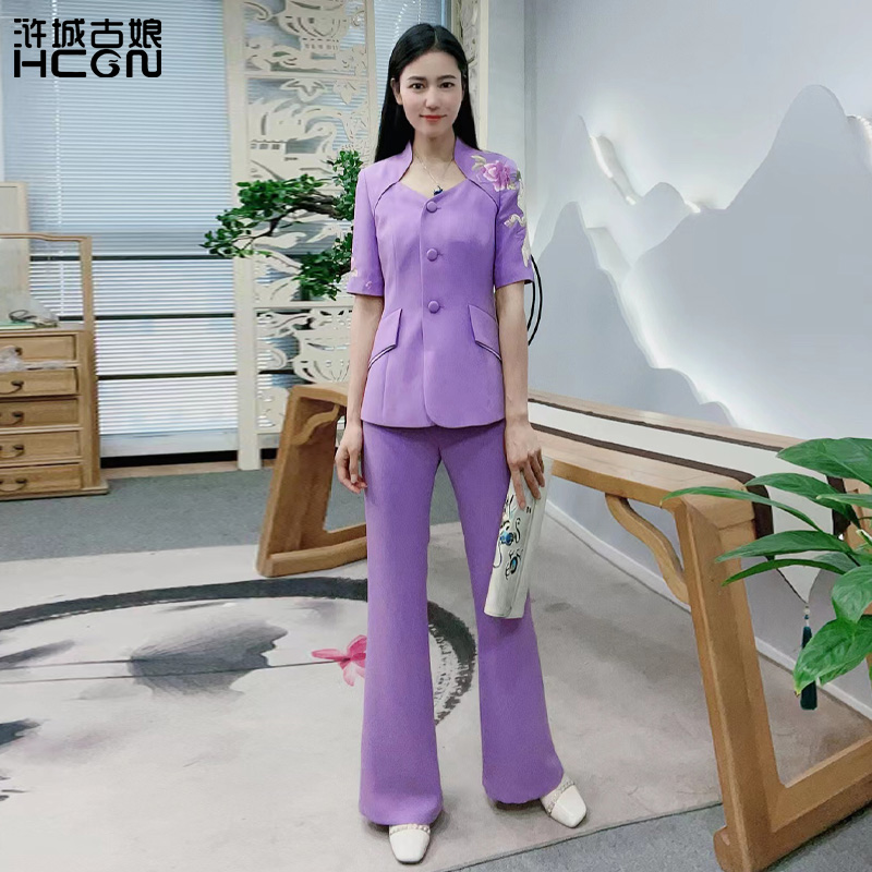 浒城古娘时装西服套装刺绣