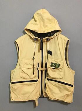 【上新价¥178】vintage  美国古着NPCA连帽多袋户外工装黄色马甲