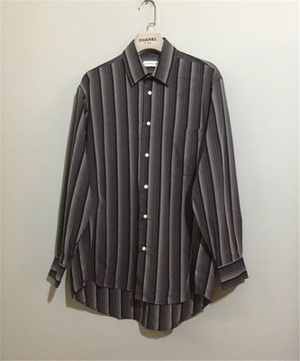 意大利奢侈古着黑色条纹衬衫