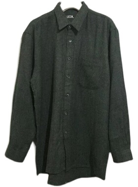【原 价¥158】vintage  韩国制古着LUTIN墨绿色羊毛混纺衬衫