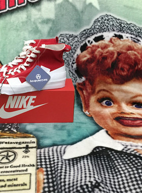 【全新品¥558】Vintage car 英国潮牌Acupun*ture红色帆布高帮鞋