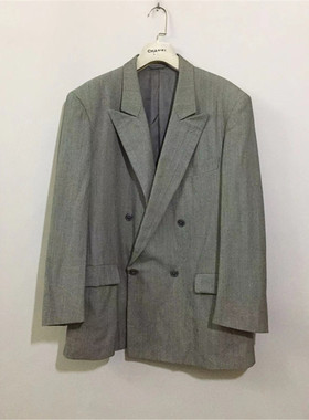 【原 价¥368】vintage  法国古着p1erre cardin枪驳领双排扣西服