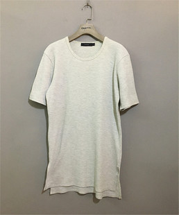 【上新价¥68】vintage 日本古着RAGEBLUE华夫格浅灰色修身体恤