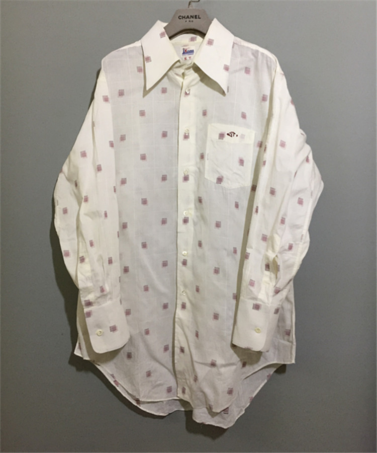 日本古着横滨风格白色棉麻衬衫