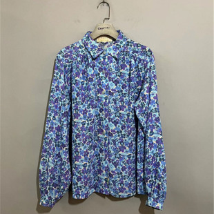 日本东京古着SAN vintage MALO蓝色印花垂感衬衫 上新价118