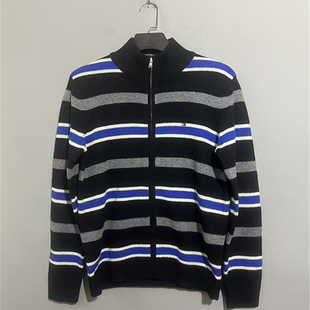 H1LFIGER横条纹开衫 美国古着T0MMY vintage 毛衣 上新价168