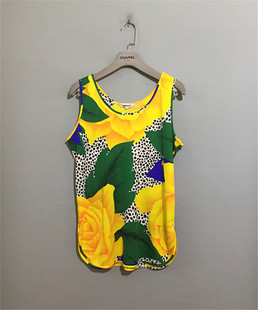 【原 价¥138】vintage  日本制  德国古着ambiente花朵印染背心
