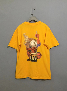 【原 价¥98】vintage  洪都拉斯制  美国古着ANVIL黄色无缝体恤