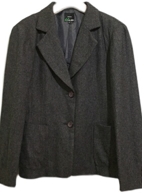 【原 价¥178】vintage  日本制古着ensuite深灰色通勤款羊毛西装