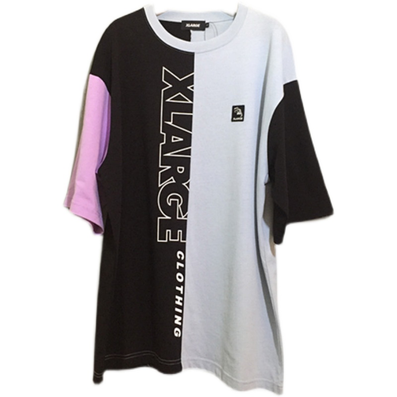 【全新品¥499】 vintage  美国古着XLARGE不对称拼色全棉体恤