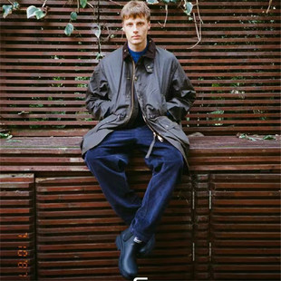 【上新价¥1368】vintage  英国古着Barb0ur无蜡款巴伯尔加绒风衣