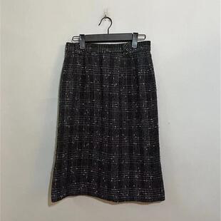 日本制古着黑色羊毛混纺半身裙 vintage 上新价118