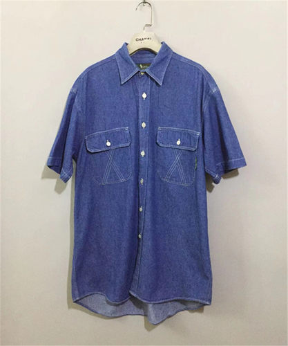 【上新价¥168】vintage 日本古着BERT PULITZER经典双袋牛仔衬衫