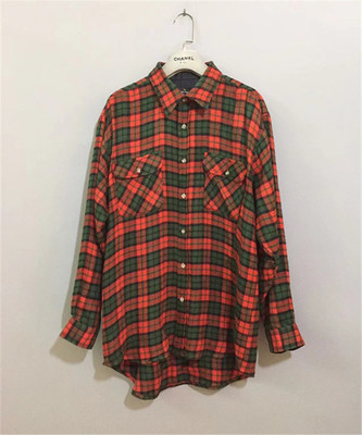 【原 价¥188】vintage 意大利古着Vincenzo Valent1no法兰绒衬衫