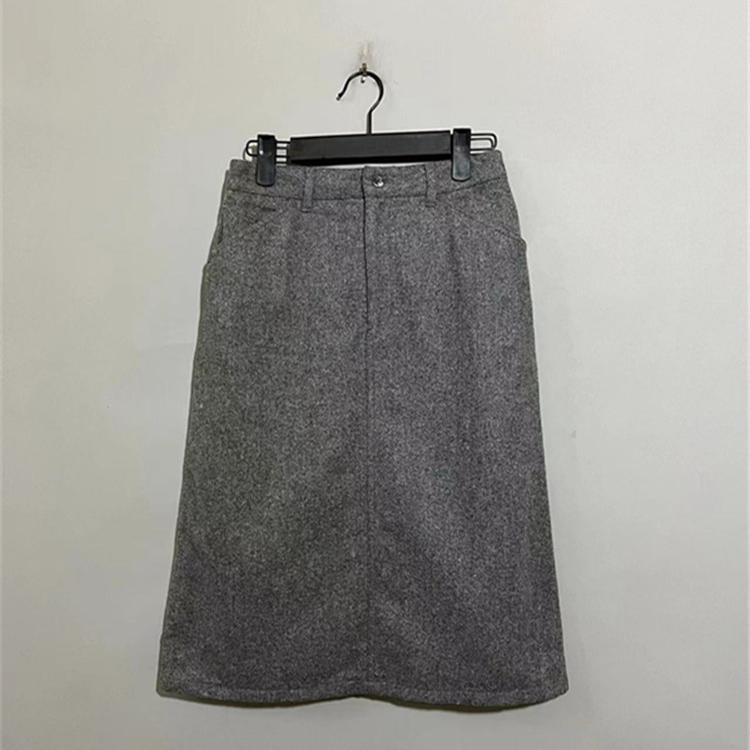 【上新价148】vintage  日本制古着EAST BOY插兜款灰色羊毛半身裙