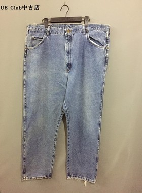 【原 价¥228】vintage  美国古着Wra*ger宽版阔腿蓝色牛仔裤